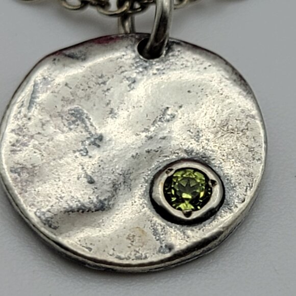 Israel Didae Sterling Silver 925 Yellow Gemstone Accent  Pendant Necklace 20" - Picture 2 of 8
